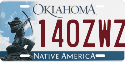 OK license plate 140ZWZ