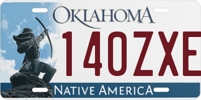 OK license plate 140ZXE