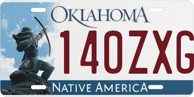 OK license plate 140ZXG