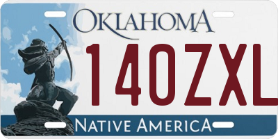 OK license plate 140ZXL