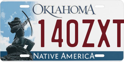 OK license plate 140ZXT