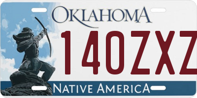 OK license plate 140ZXZ