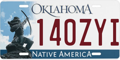OK license plate 140ZYI
