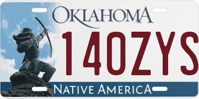 OK license plate 140ZYS