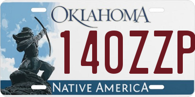 OK license plate 140ZZP