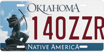 OK license plate 140ZZR