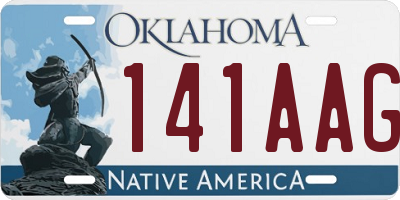 OK license plate 141AAG