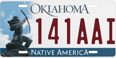 OK license plate 141AAI