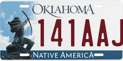 OK license plate 141AAJ