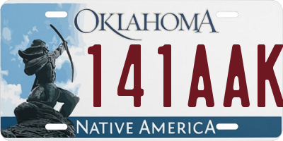 OK license plate 141AAK