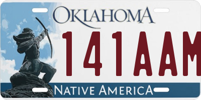 OK license plate 141AAM