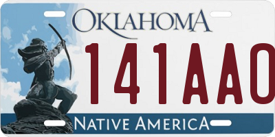 OK license plate 141AAO