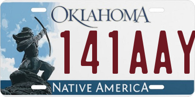 OK license plate 141AAY