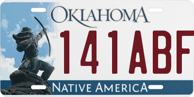 OK license plate 141ABF