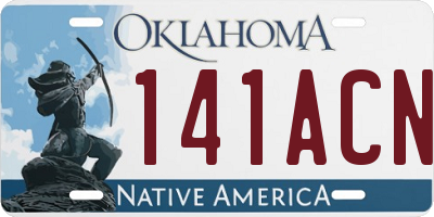 OK license plate 141ACN