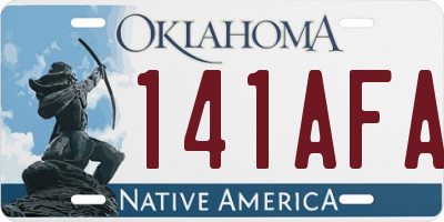 OK license plate 141AFA