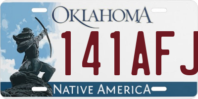 OK license plate 141AFJ