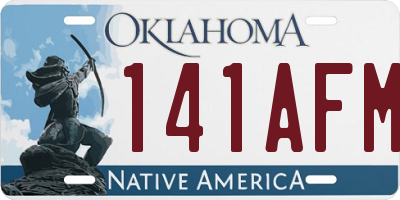 OK license plate 141AFM