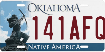 OK license plate 141AFQ