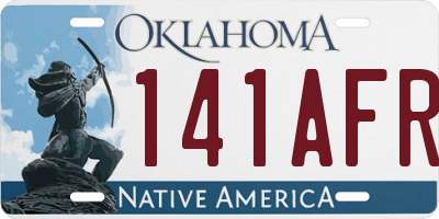 OK license plate 141AFR
