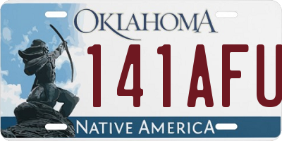 OK license plate 141AFU