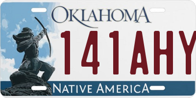OK license plate 141AHY