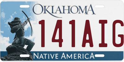 OK license plate 141AIG