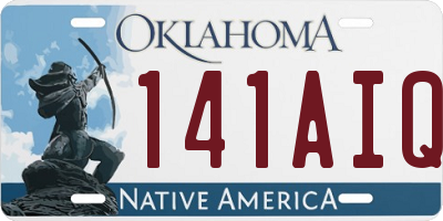 OK license plate 141AIQ