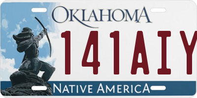 OK license plate 141AIY