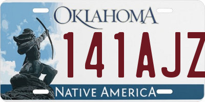 OK license plate 141AJZ