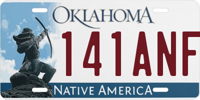 OK license plate 141ANF