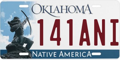 OK license plate 141ANI