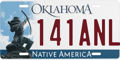 OK license plate 141ANL