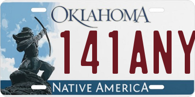 OK license plate 141ANY