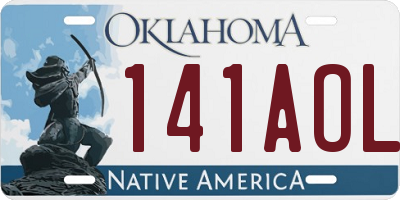 OK license plate 141AOL