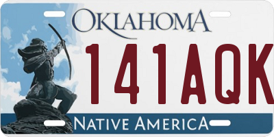 OK license plate 141AQK