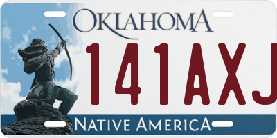 OK license plate 141AXJ