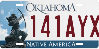 OK license plate 141AYX