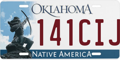 OK license plate 141CIJ