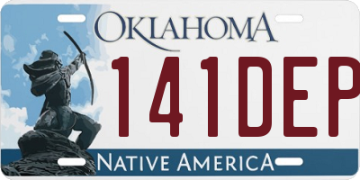 OK license plate 141DEP