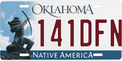 OK license plate 141DFN