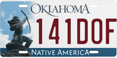 OK license plate 141DOF