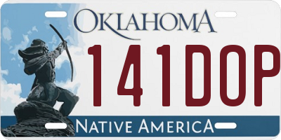 OK license plate 141DOP
