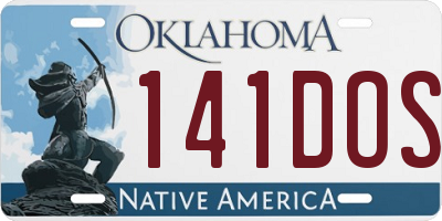 OK license plate 141DOS