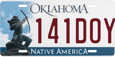 OK license plate 141DOY