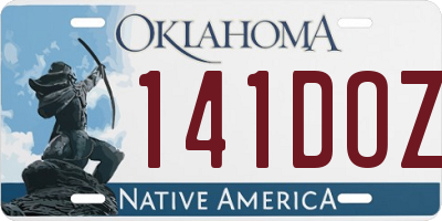 OK license plate 141DOZ