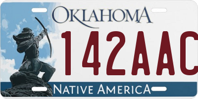 OK license plate 142AAC