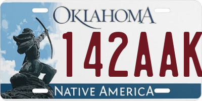 OK license plate 142AAK