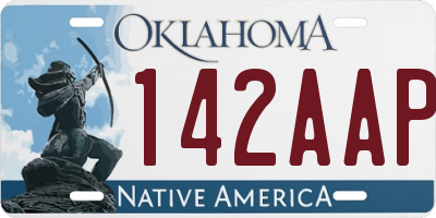 OK license plate 142AAP