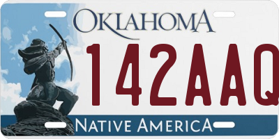 OK license plate 142AAQ